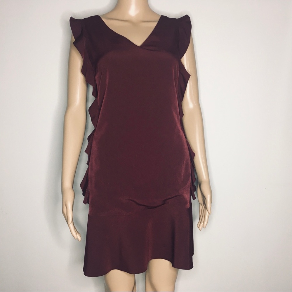 CeCe by Cynthia Steffe burgundy midi  dress
